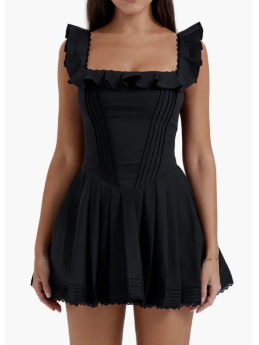 House of CB Jemima Ruffle Cotton Blend Mini Sundress
